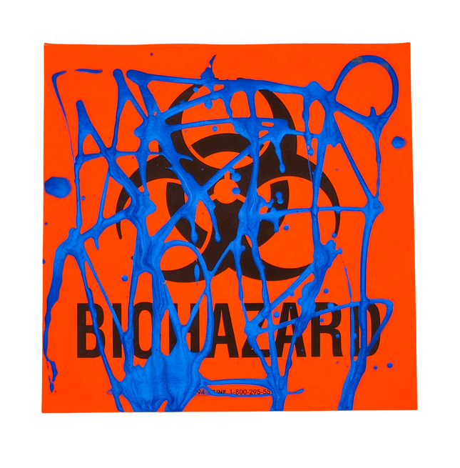 Biohazard Slap-Up Label Sticker Original Tag Art by Saber Blue 1