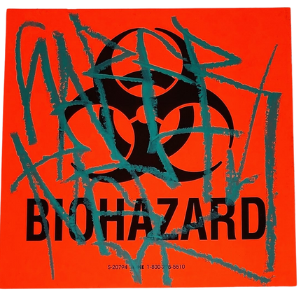 Biohazard Slap-Up Label Sticker Original Tag Art by Saber Blue 3