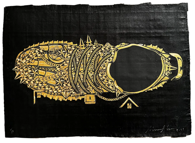 Holy Grails Yeezys Papyrus Blacked Out- Top Silkscreen Print by Marwan Shahin