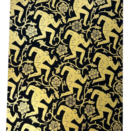 Pattern of Corruption Black Gold AP Silkscreen Print by Shepard Fairey- OBEY x Cleon Peterson