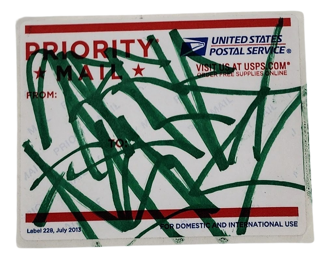 Priority Mail 228-2013 Slap-Up Label Sticker Original Tag Art by Saber