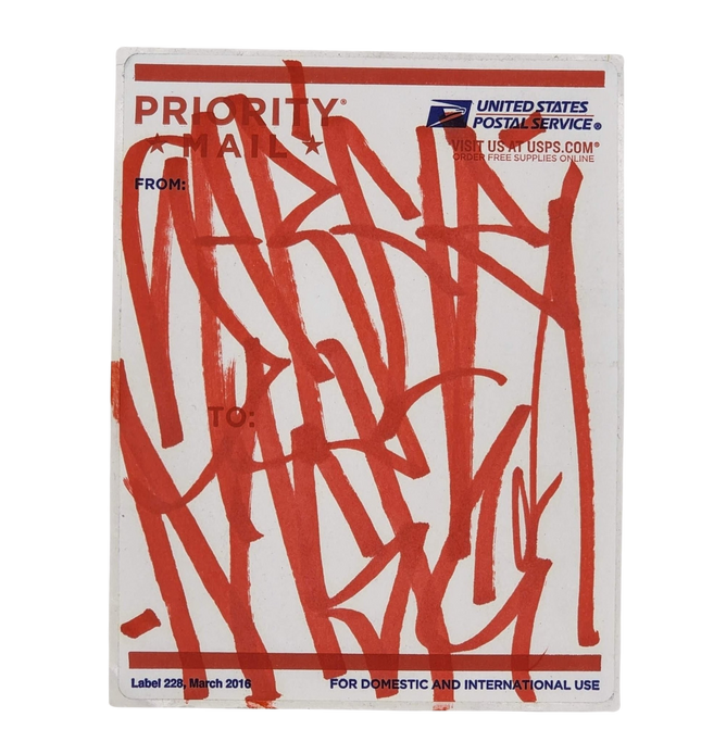 Priority Mail 228-2016 Slap-Up Label Sticker Original Tag Art by Saber Red 1