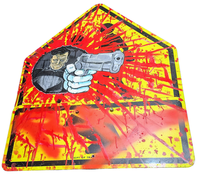 Punisher Crossing Original Street Sign Painting by RD-357 Real Deal