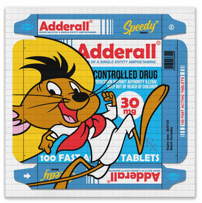 Speedy On Adderall Blotter Paper Archival Print by Ben Frost