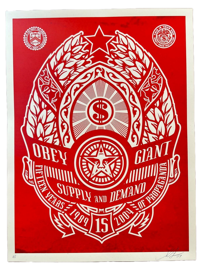 Supply and Demand Red AP Silkscreen Print by Shepard Fairey- OBEY