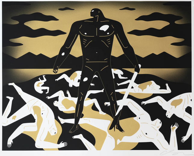 To Create & Destroy Gold Silkscreen Print by Cleon Peterson