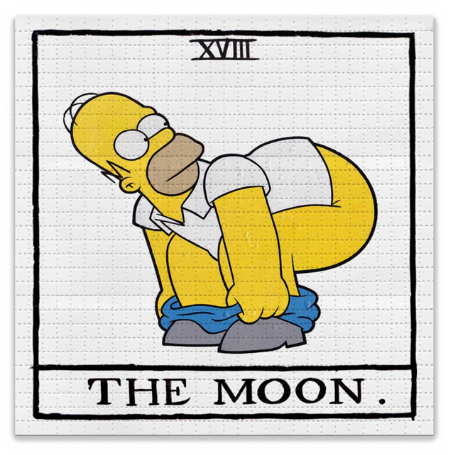 To The Moon & Back Simpsons Blotter Paper Archival Print by Skel