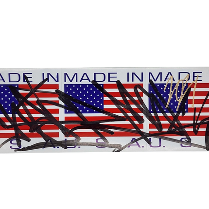 Triple Made in USA Flag Slap-Up Label Sticker Original Tag Art by Saber