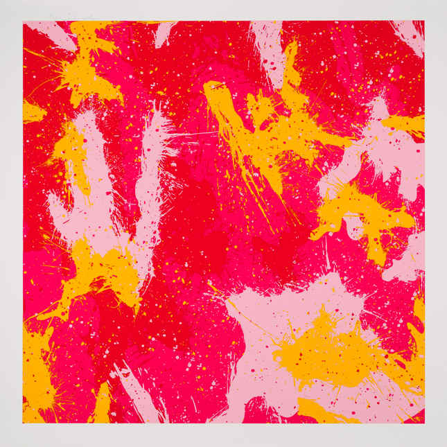 CamoSplash Pink Yellow Silkscreen Print by Mr Brainwash- Thierry Guetta