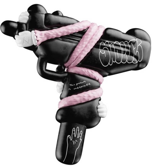 Clingy Companion Pink Shoeuzi 100% Gun Art Sculpture by J-LDN aka Jack London