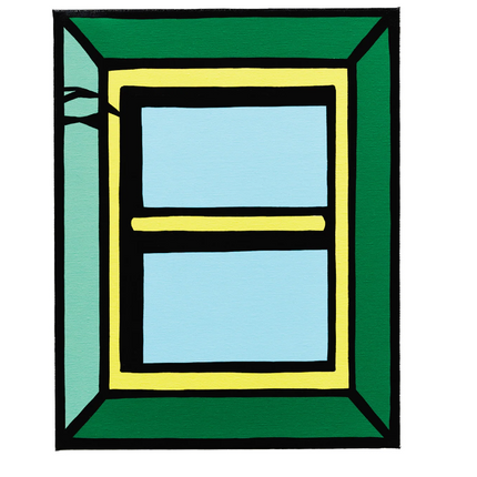 Green Window Canvas HPM Silkscreen Print by Joshua Vides