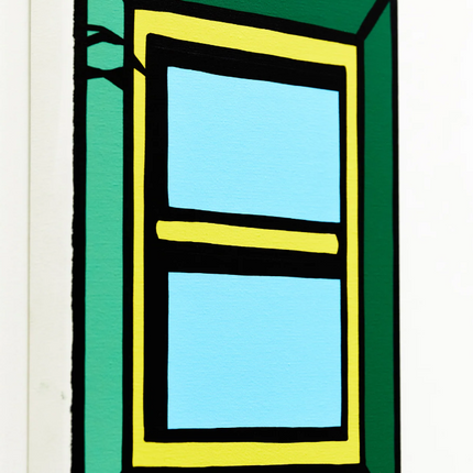 Green Window Canvas HPM Silkscreen Print by Joshua Vides