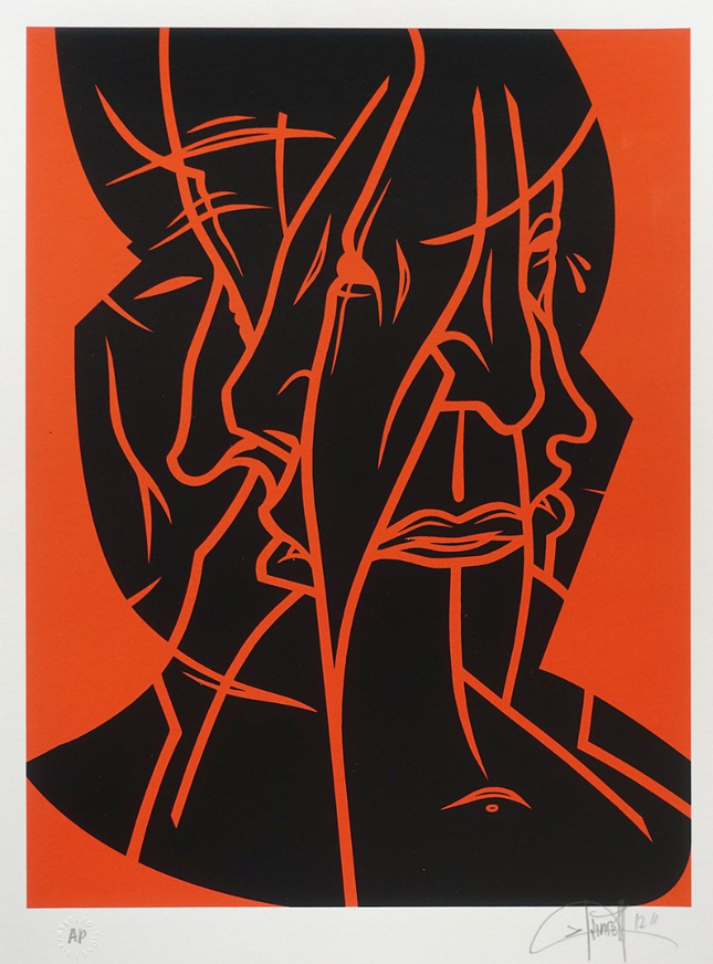 Heads of Fate Red AP Silkscreen Print by Dave Kinsey