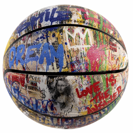 MBW Collage Basketball Sports Ball Object Art by Mr Brainwash- Thierry Guetta