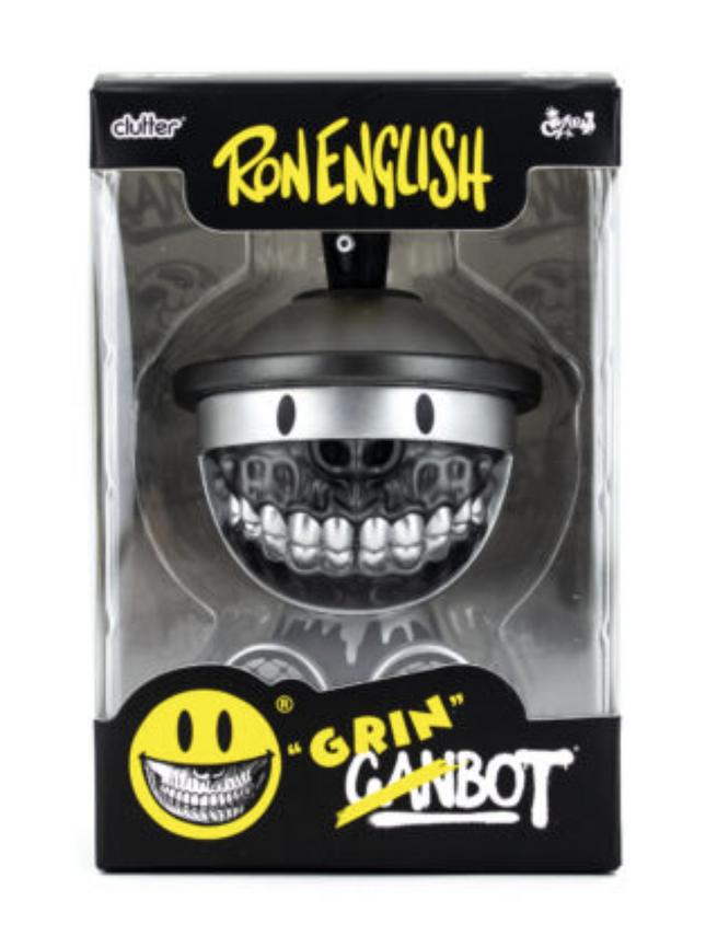 Metallic Grinbot Canbot Canz Art Toy by Ron English x Czee13