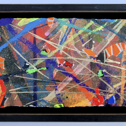 Mini Abstract Shadowbox 05_5a Original Spray Paint Acrylic Painting by Saber