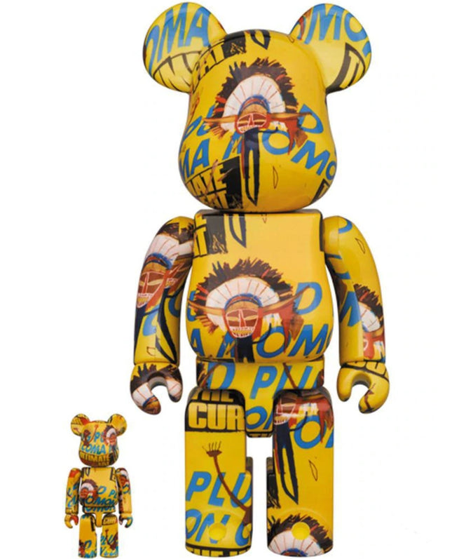 Andy Warhol X Jean Michel Basquiat #3 100% 400% Be@rbrick - Sprayed Paint Art Collection