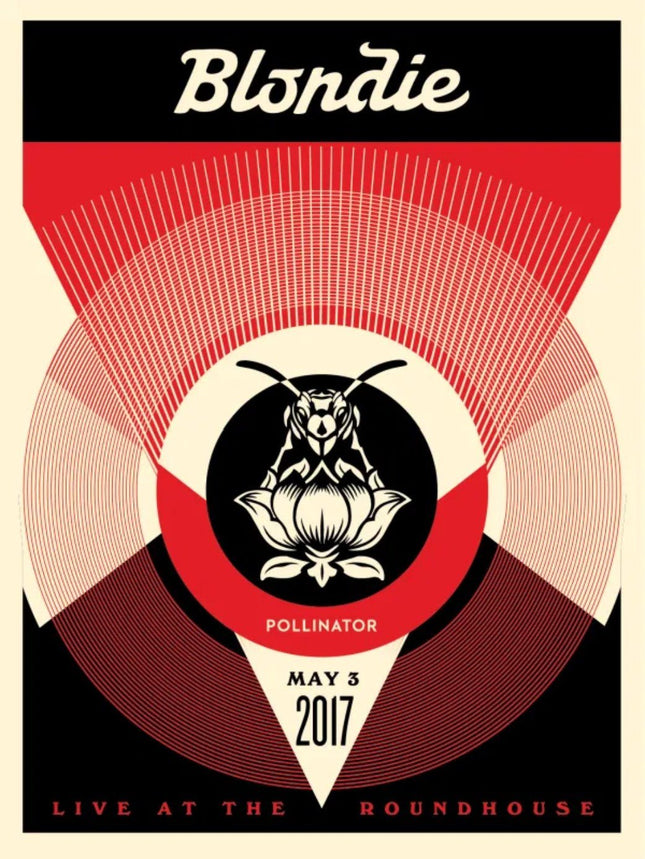 Blondie Live at the Roundhouse- Black Silkscreen Print by Shepard Fairey- OBEY