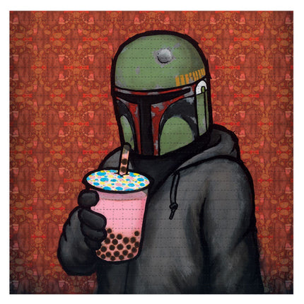 Boba Something In The Tea Blotter Paper Archival Print by Luke Chueh