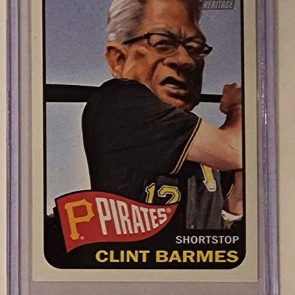 Clint Barmes Old Man Pirates Original Collage Baseball Card Art by Pat Riot