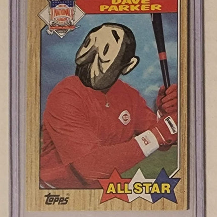 Dave Parker Old Man All Star Reds Original Collage Baseball Card Art by Pat Riot