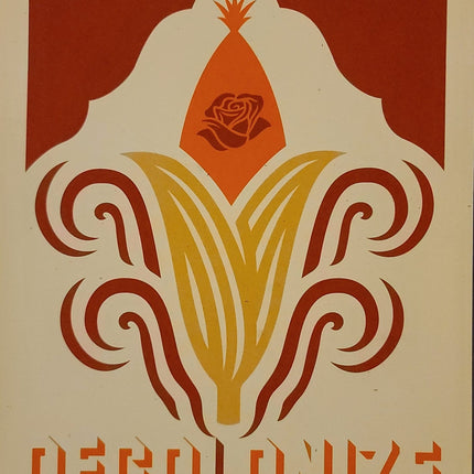 Decolonize Red Gold Serigraph Print by Ernesto Yerena Montejano- Hecho Con Ganas