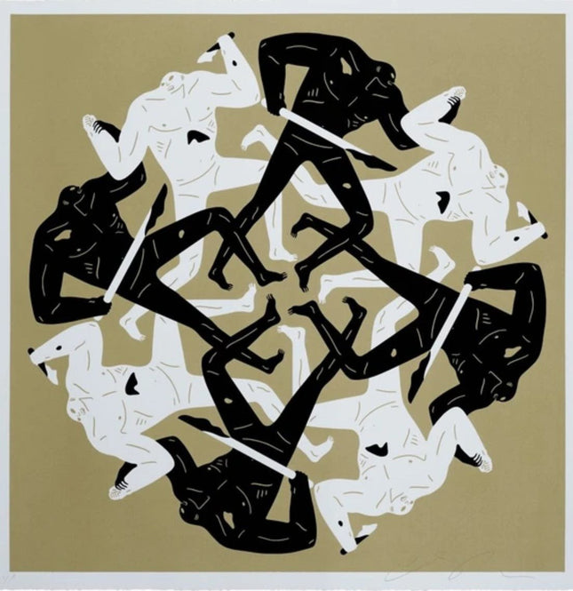 Eclipse- Gold Serigraph Print by Cleon Peterson