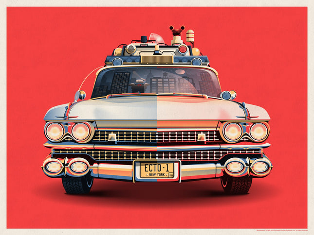 Ecto-1 Red Silkscreen Print by DKNG