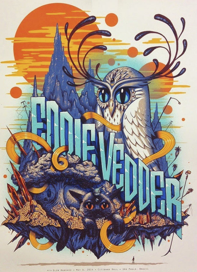 Eddie Vedder Sao Paulo Brazil 2014 Silkscreen Print by Jeff Soto