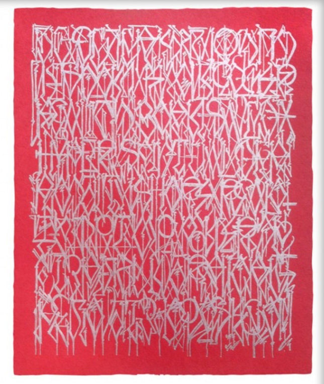 Esoteric Alphabet Scarlet Letterpress Print by Defer