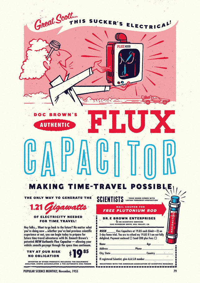 Flux Capacitor Ad Giclee Print by Timba Smits
