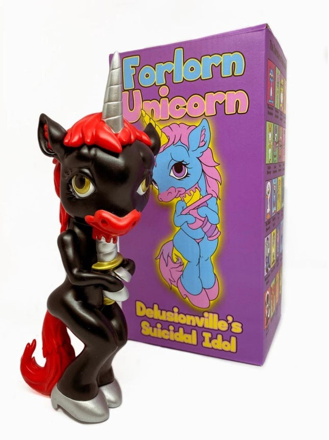 Forlorn Unicorn Goth Art Toy by Ron English