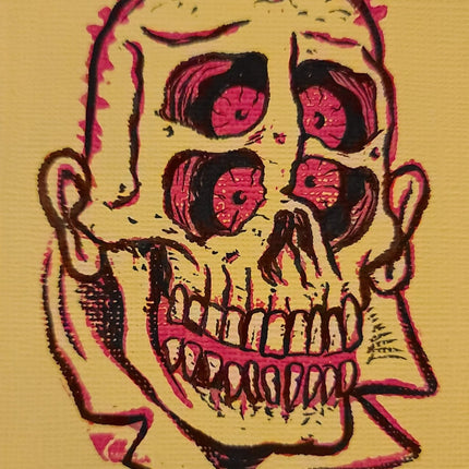 Four Eyez Zombie Original Colored Pencil Drawing by Burrito Breath