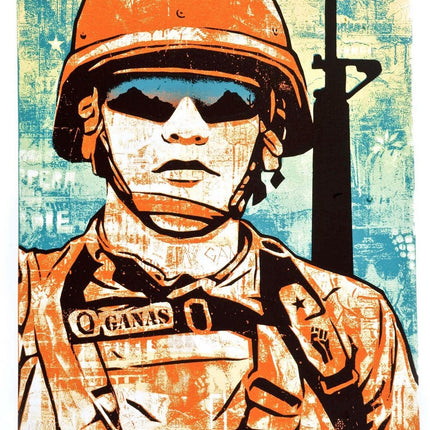 Ganas Soldier Serigraph Print by Ernesto Yerena Montejano- Hecho Con Ganas