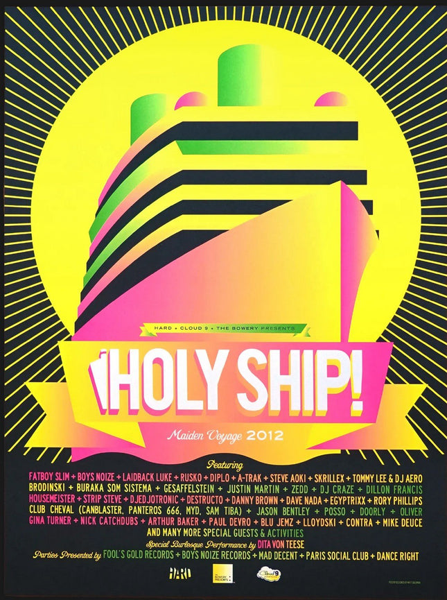 Hard Holy Ship 1 2012 Silkscreen Print by MFG- Matt Goldman