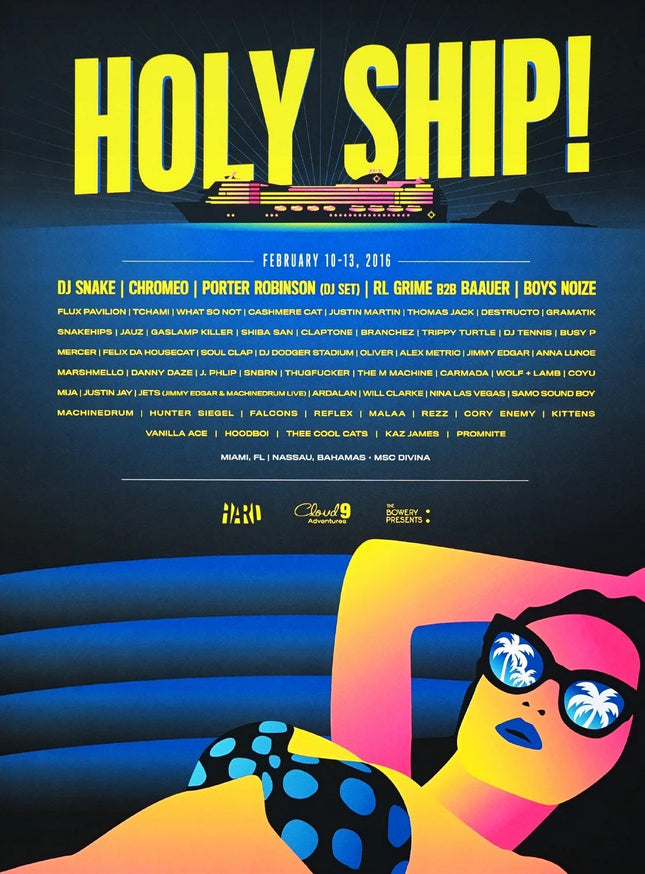 Hard Holy Ship 7 2016 Silkscreen Print by MFG- Matt Goldman