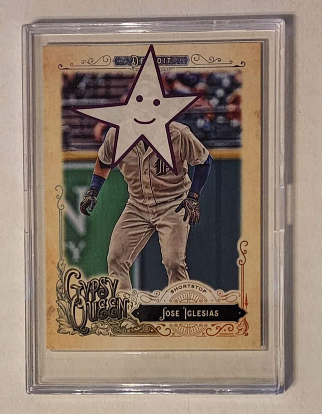 Jose Iglesias Star Face Tigers Original Collage Baseball Card Art by Pat Riot