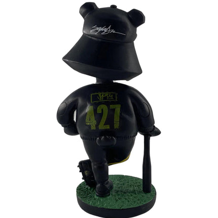 JP Money Bear Triple Black Bobble Head Art Toy by King Saladeen