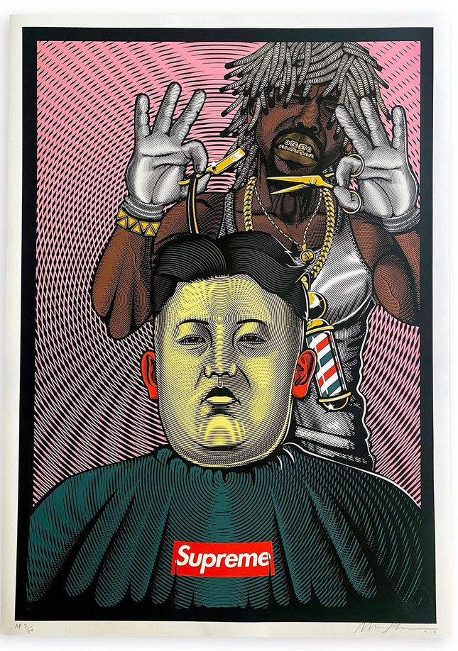 Kim Jong’s Supreme Barber AP Giclee Print by Marwan Shahin