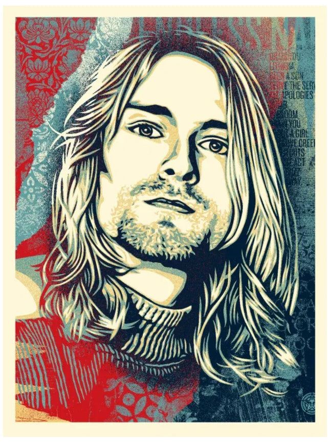 Kurt Cobain- Endless Nameless Silkscreen Print by Shepard Fairey- OBEY