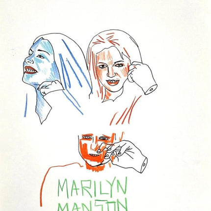 Marilyn Manson Pencil Color Drawing by Albert Reyes