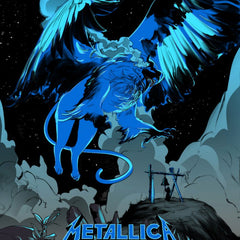 Metallica in Bucharest 2019 Blue Silkscreen Print by Zi Xu