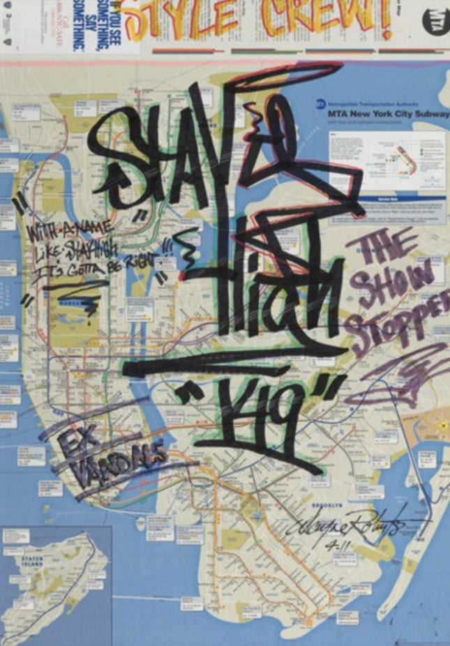 MTA Subway Map Tag Show Stopper Original Drawing by Stay High 149- Wayne Roberts