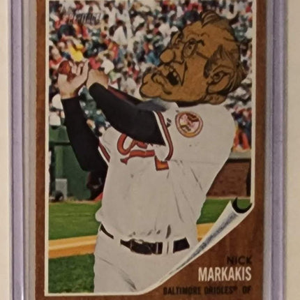 Nick Markakis Old Man Orioles Original Collage Baseball Card Art by Pat Riot