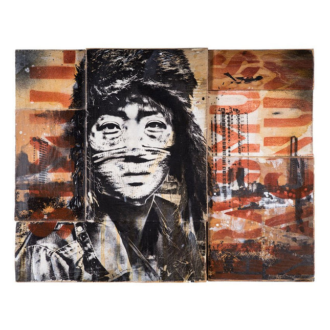 Not By Victory HPM Cradled Wood Silkscreen Print by Eddie Colla