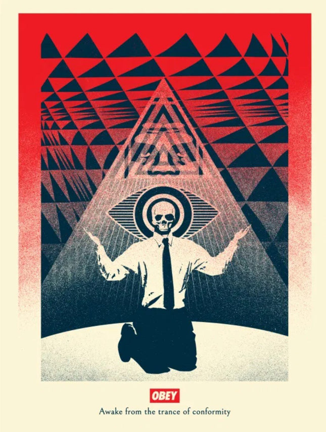 Obey Conformity Trance- Red Silkscreen Print by Shepard Fairey- OBEY
