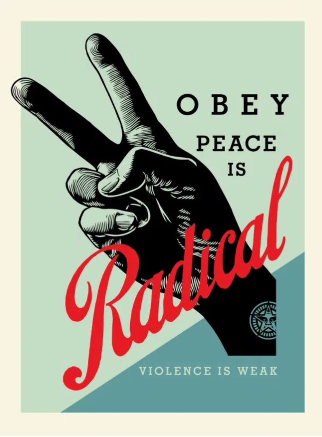 Obey Radical Peace- Blue Silkscreen Print by Shepard Fairey- OBEY