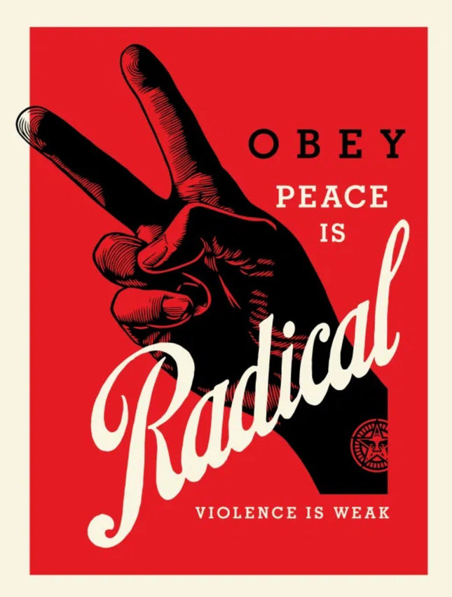 Obey Radical Peace- Red Silkscreen Print by Shepard Fairey- OBEY