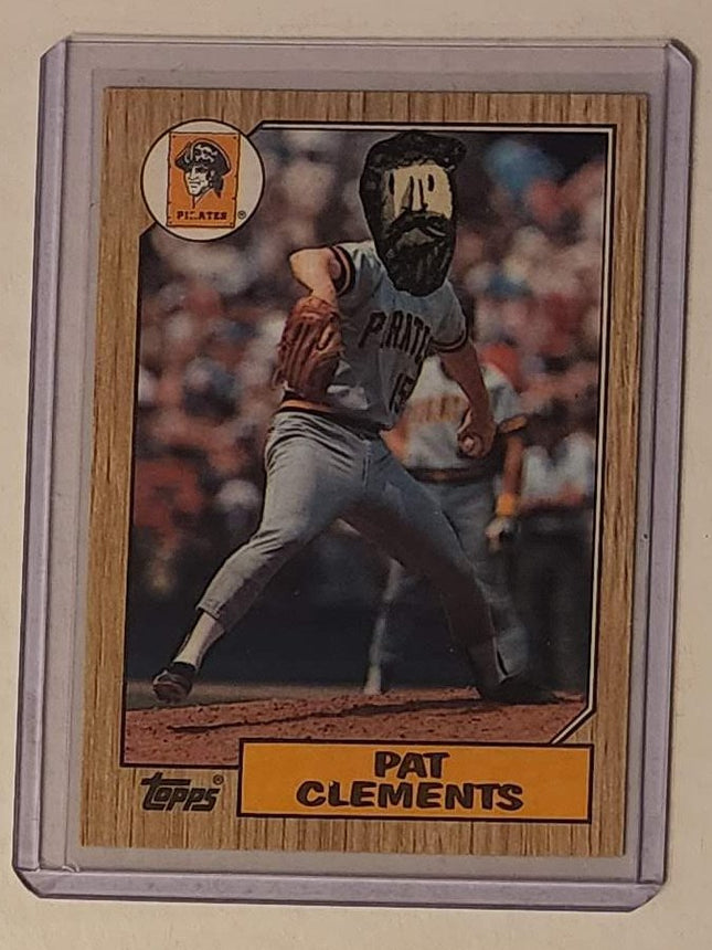 Pat Clements Bearded Man Pirates Original Collage Baseball Card Art by Pat Riot