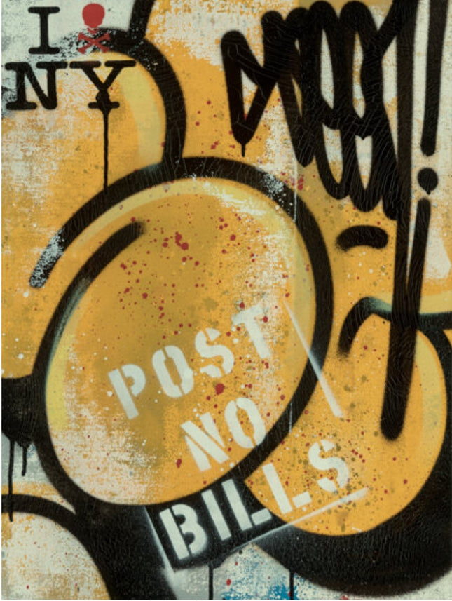 Post No Bills- Untitled Stencil Original Graffiti Painting by Seen UA
